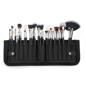 Deluxe 32-Piece Excessive-High quality Eye Shadow and Basis Brush Set in Fan Form with Luggage for Concealer, Mascara, and Face Make-up