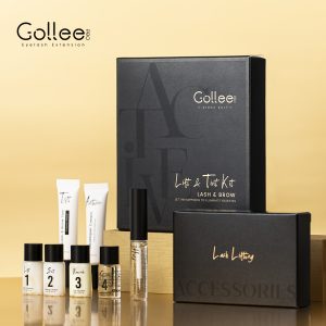 Gollee Clear Gel Skilled Liquid Hybrid Lash Lifting Package with Step 1 and Step 2 for Eyelash Lifts and Forehead Lamination Tint