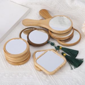 Common Eco-Pleasant Handheld Picket Mirror with Spherical and Sq. Design for Make-up