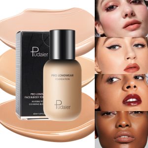 Pudaier OEM Light-weight Liquid Basis – 40 Shades, Lengthy-Lasting, Full Protection, Waterproof Face Make-up, Non-public Label