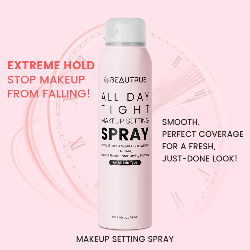 Wholesale Alcohol-Free Personal Label Pink Make-up Setting Spray for Girls - Light-weight, Lengthy-Lasting 16-Hour Face and Physique Spray